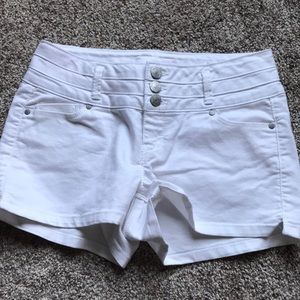 White jean shorts